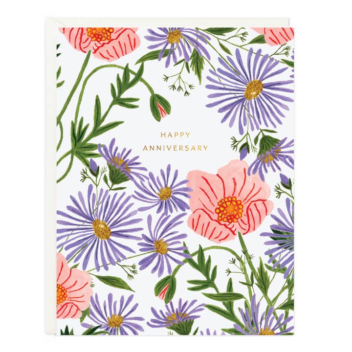 Poppy Anniversary Card for wholesale by Ramona & Ruth