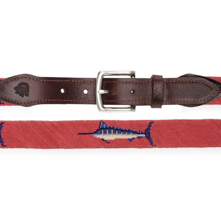 Sailfish Needlepoint Belt - Salmon for wholesale by Good Threads