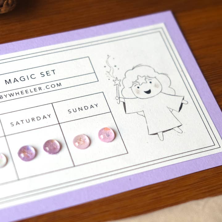 Made by Wheeler - Wholesale Sieradenset - Kawaii Magic plakoorbellen set met 7 kleuren voor elke dag van de week3