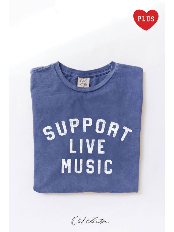 OAT COLLECTIVE - Wholesale Screen Printed T-Shirt - Women's - SUPPORT LIVE MUSIC Plus Mineral Graphic Top9