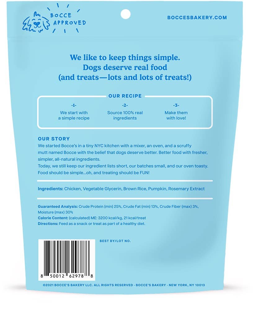 Pet Palette Distribution - Wholesale Pet Treats - Dog - Bocce's Bakery Chicken Grazers Jerky Sticks Dog Treats 4oz1