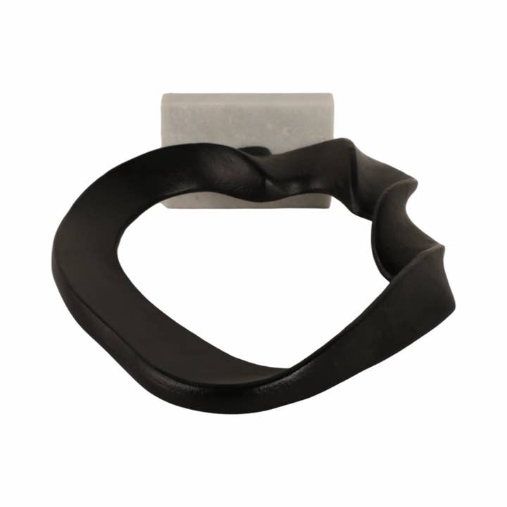 Sagebrook Home - Wholesale Sculpture - Black/White 17 in. Metal Circle on Marble Base Sculpture