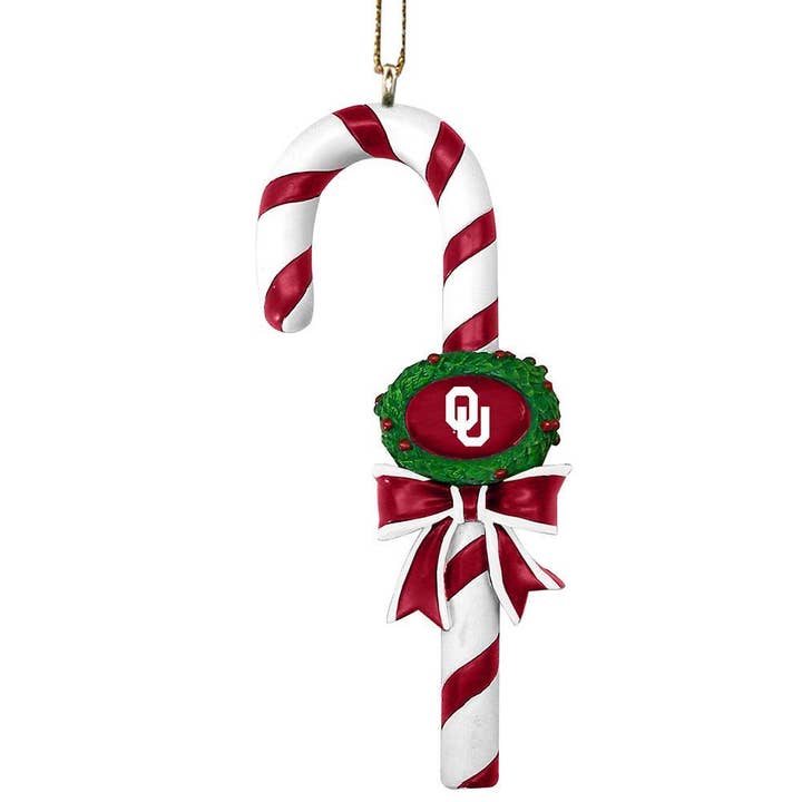 Candy Cane Ornament, Oklahoma Sooners for wholesale by The Memory Company