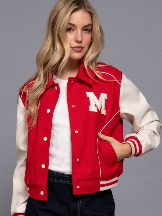 Varsity-jakke med kravekant for engroshandel hos MintChoco