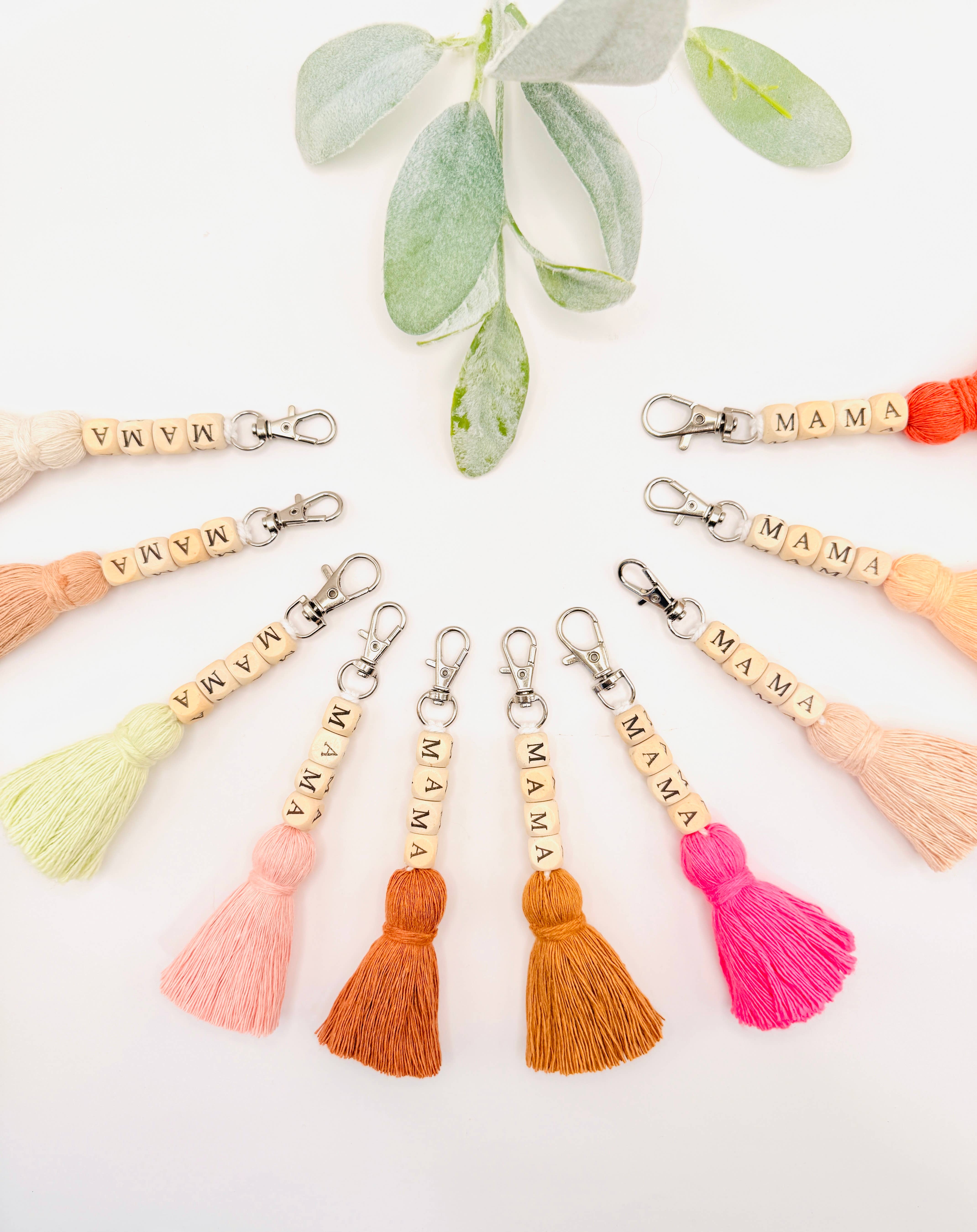 MarissaDDesigns - Wholesale Keychain - Women's - Macrame Mama Tassel Keychain | Handmade Boho Keychain | Mama9