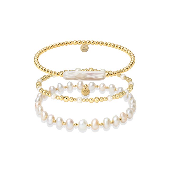 Sydney | Gold Filled Beaded Bracelet Stack for wholesale by bara boheme