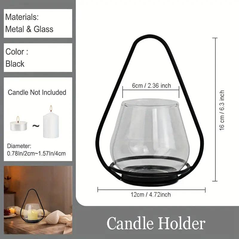 Huis Van Merken - Wholesale Candle Holder - Vintage Glass Candle Holder Lantern - Farmhouse Decor4