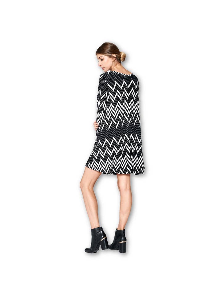 LKLUV - Wholesale Dress - Women's - Made in USA - Long Sleeve Modern Tunic Dress