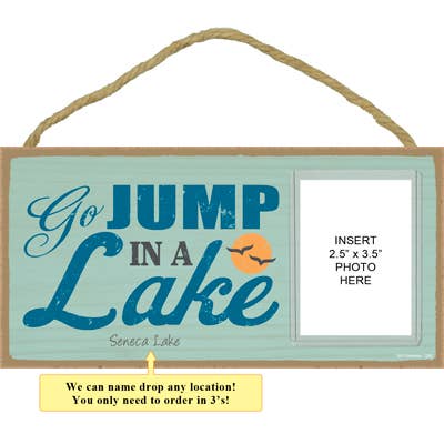 Go jump in a lake (sun & seagull image) for wholesale by SJT Enterprises, Inc.