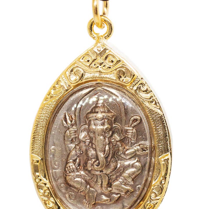 Ganesh - avec amulette symbole Om/pendentif avec collier pour la vente par Artschatz LLC