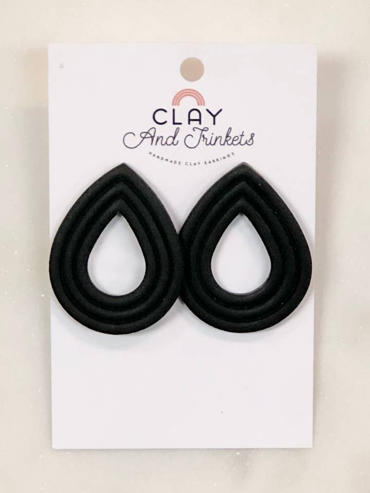 Dylan Drop Studs/ Black for wholesale by Clay and Trinkets