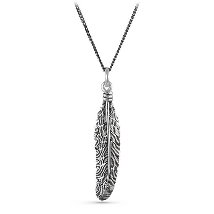 Collier Plume - Argent pour la vente par Lost Apostle