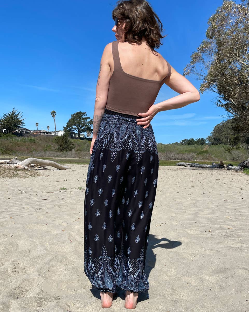 Zig Zag Asian Collection – Großhandel Hose – Damen – Bindi-Hose im Haremstil mit Gummizugbund und Seitentasche1