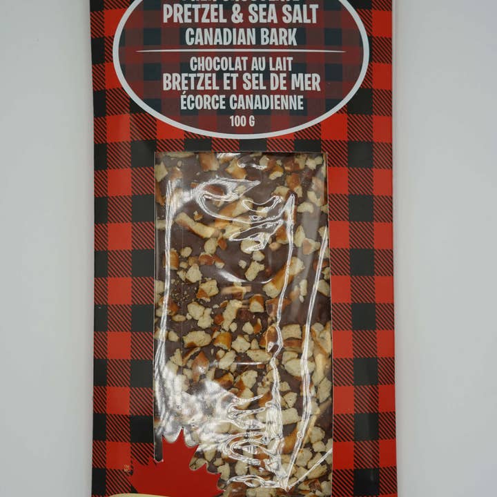 Milk Chocolate Pretzel & Sea Salt Canadian Bark for wholesale by Wildly Canadian