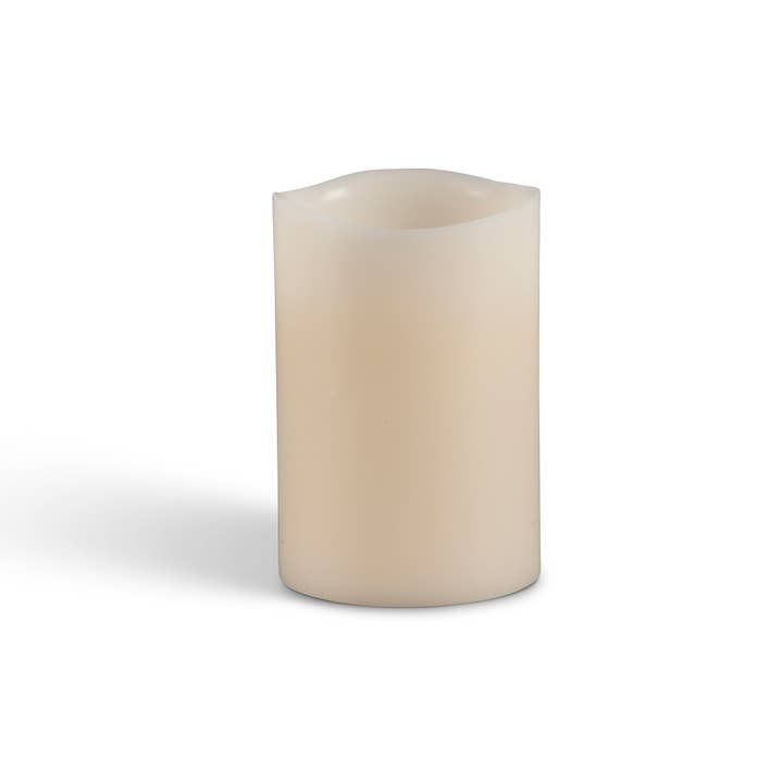 Flickering Wax Flameless Pillar Candle, 4"x6" for wholesale by Park Hill Collection