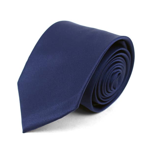Selini New York - Wholesale Necktie - Men's - Men's Poly Solid Satin Slim Tie with Paper Band - PSBD3
