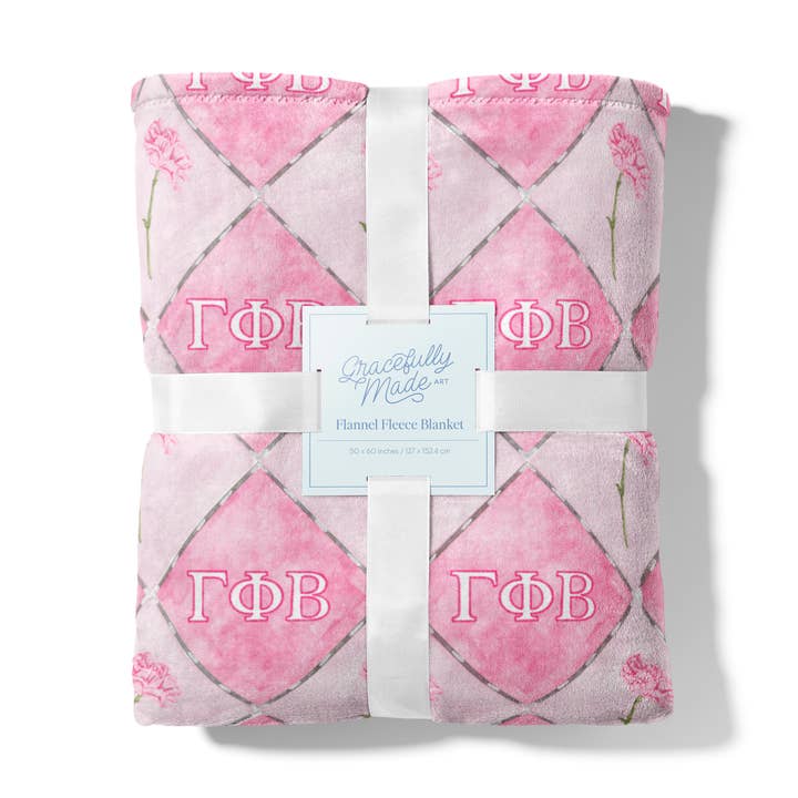 Manta de Forro Polar de Franela Gamma Phi, Hermandad para venta al por mayor de Gracefully Made Art
