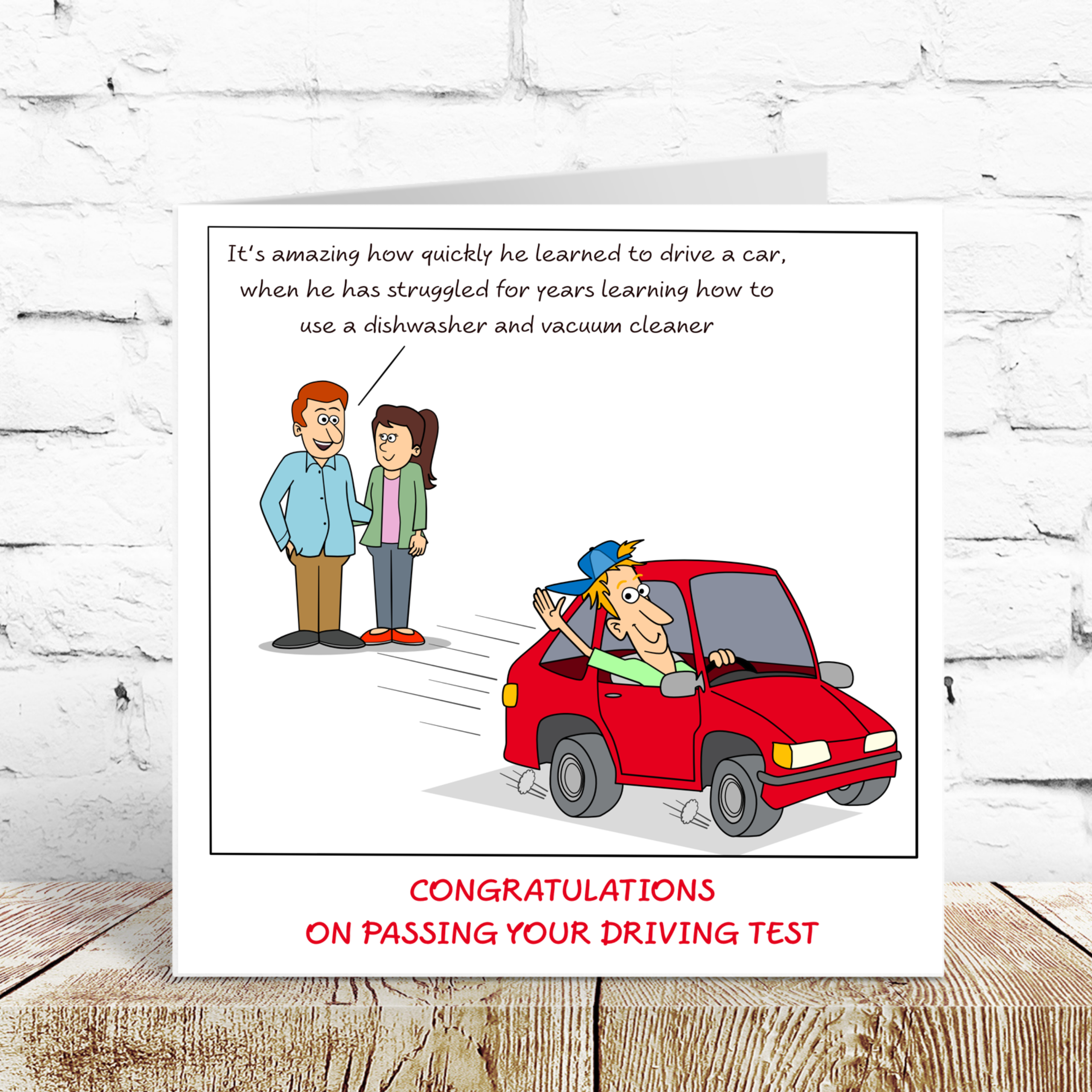 Swizzoo Cards - Wholesale Felicitatie-kaartje - Rijtestkaart Gefeliciteerd Kaart Grappige zoon Broer Passerende Rijauto Succesvol Humoristisch1