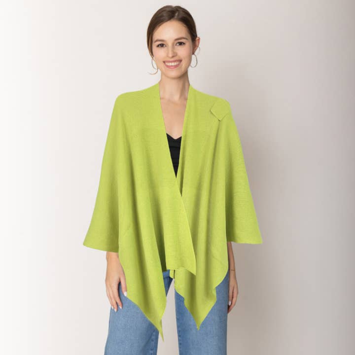 Sensibling Corp. - Wholesale Poncho - Women's - Shoulder Strap Solid Ruana Poncho31