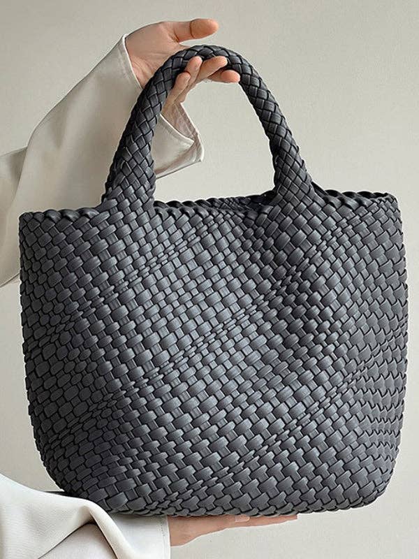 FurDecoration - Wholesale Tote Bag - Women's - Woven Tote Bags Handbags in Solid Colors3
