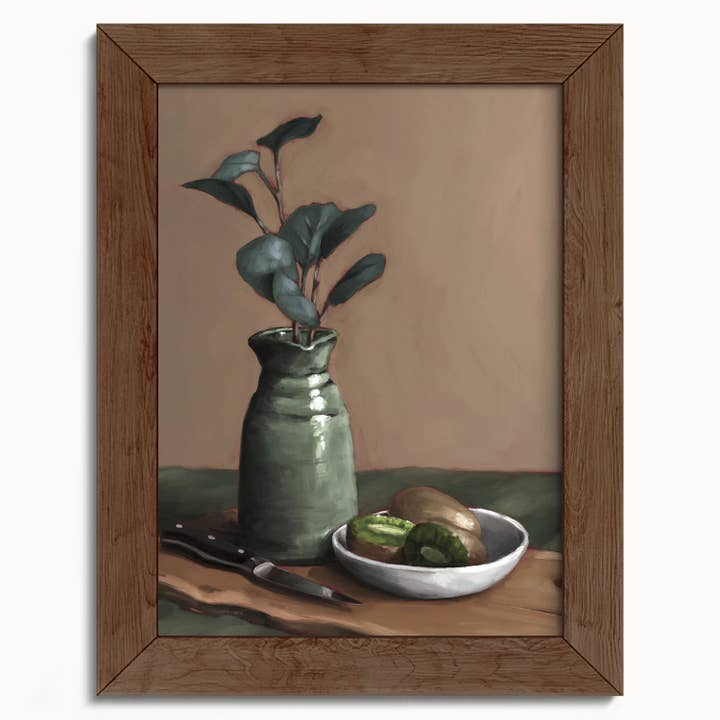 The Ugly Cat Studio - Wholesale Art Print - Eucalyptus and Kiwi Still Life Art Print7