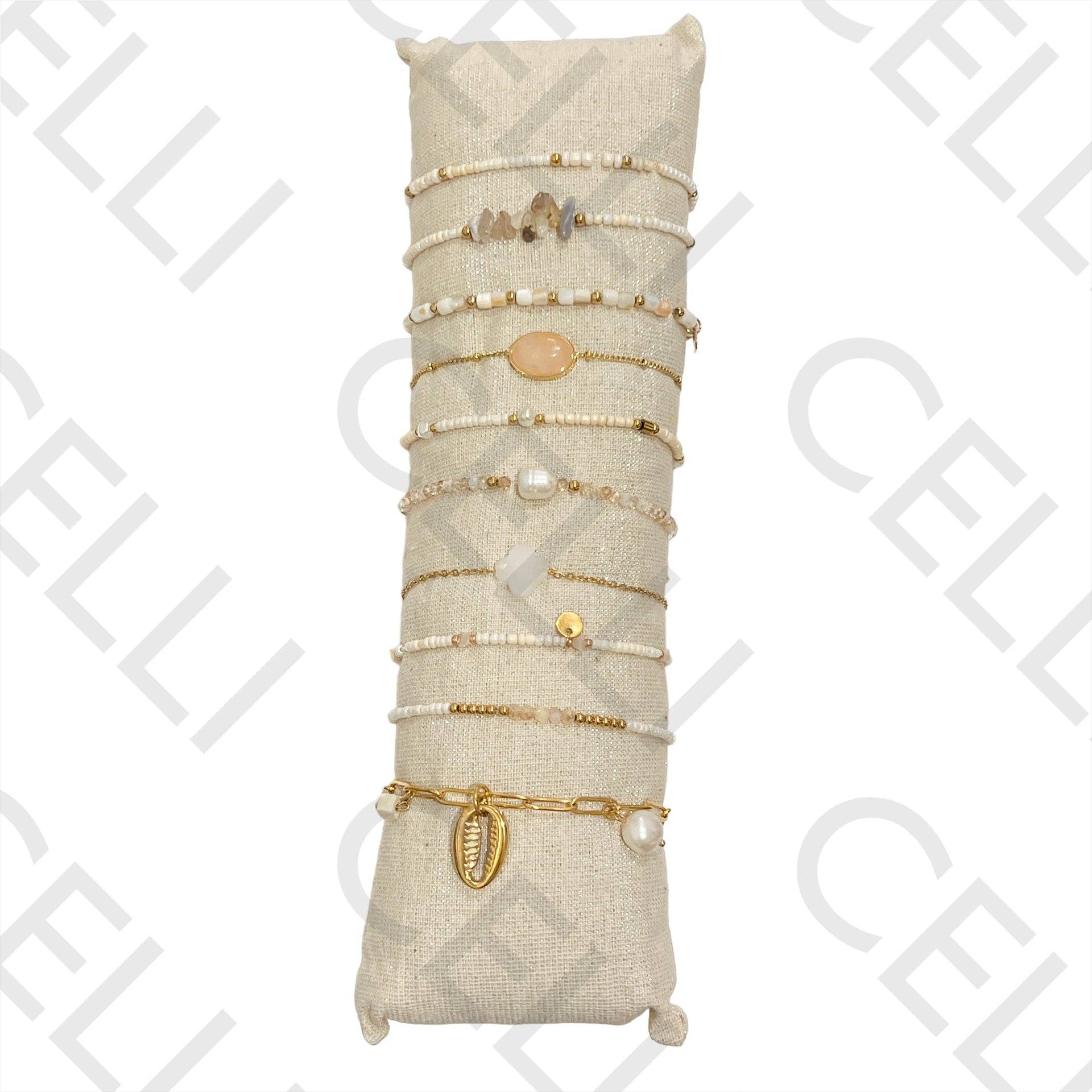 Celli Biju - Wholesale Jewelry Set - Set of Bracelets (10) - beads, natural stones, and steel6