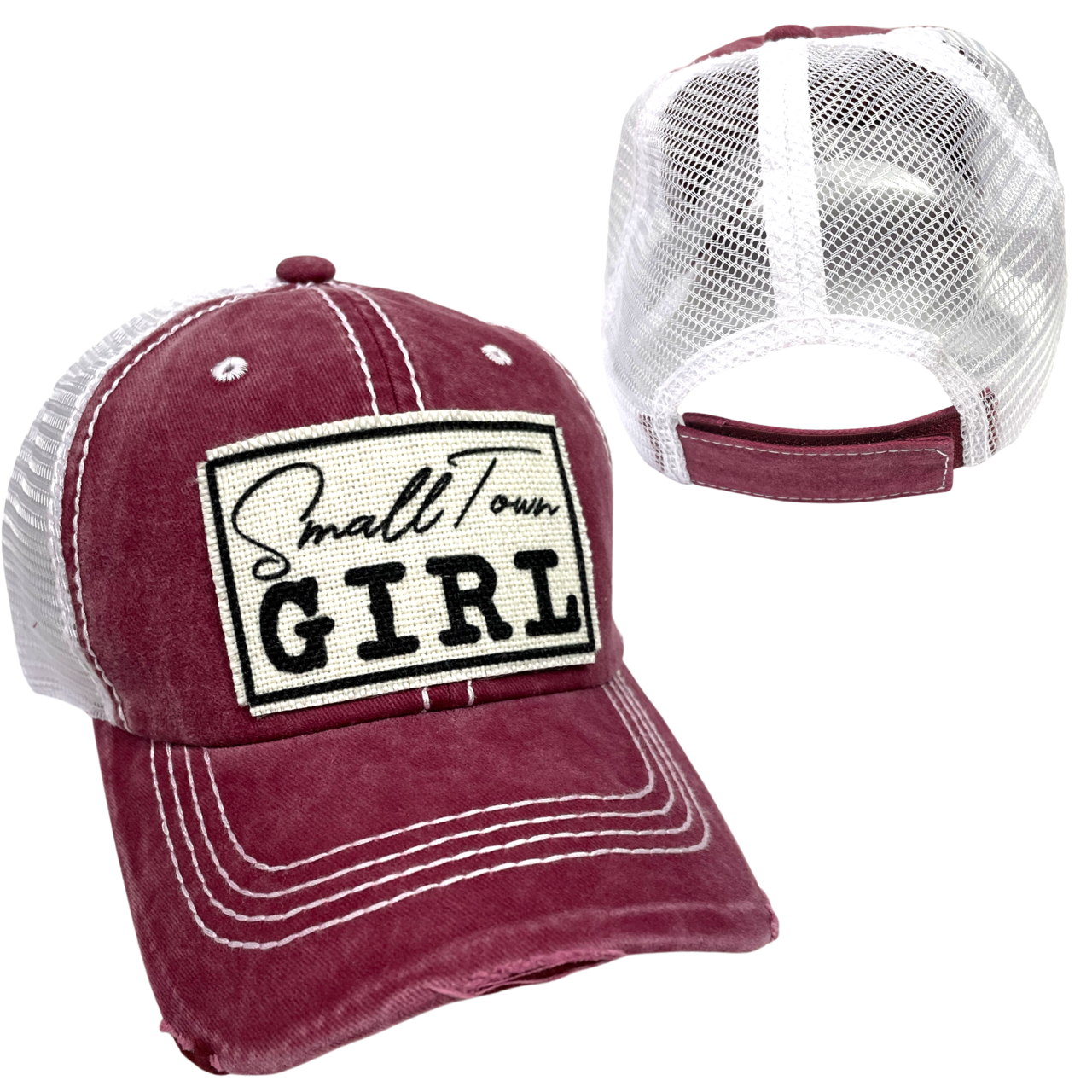 dkhandmade - Vente Casquette de camionneur – femme - CASQUETTE DE BASEBALL PETITE VILLE FILLE | CHAPEAU POUR FEMME | EFFET VIEILLI10