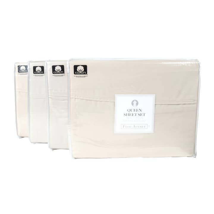 Arkwright Home - Wholesale Sheet Set - First Avenue 4pc Cotton Sheet Set - 300 Thread Count4