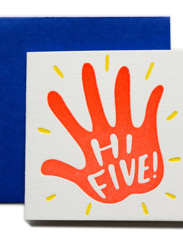 Hej Five Tiny Card for engroshandel hos Ladyfingers Letterpress