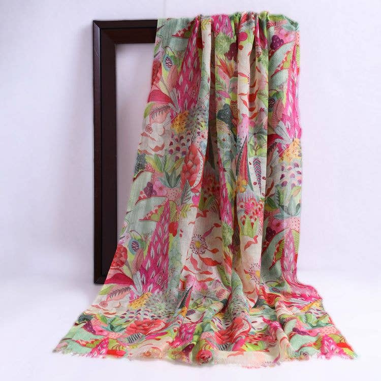 Namaskar Australia - Wholesale Scarf - Women's - Floral Modal Silk Designer Scarf1