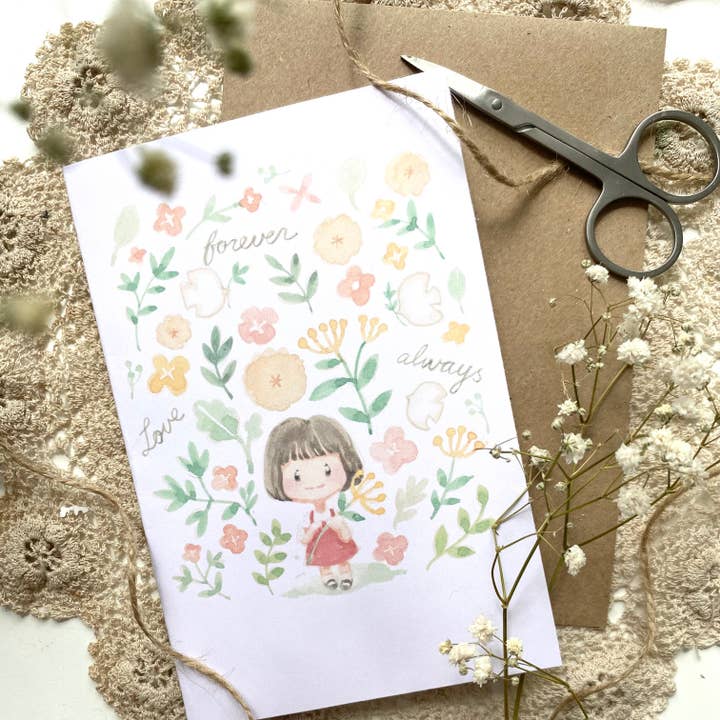 Always love you Love Card for wholesale by Vickyminiartstudio