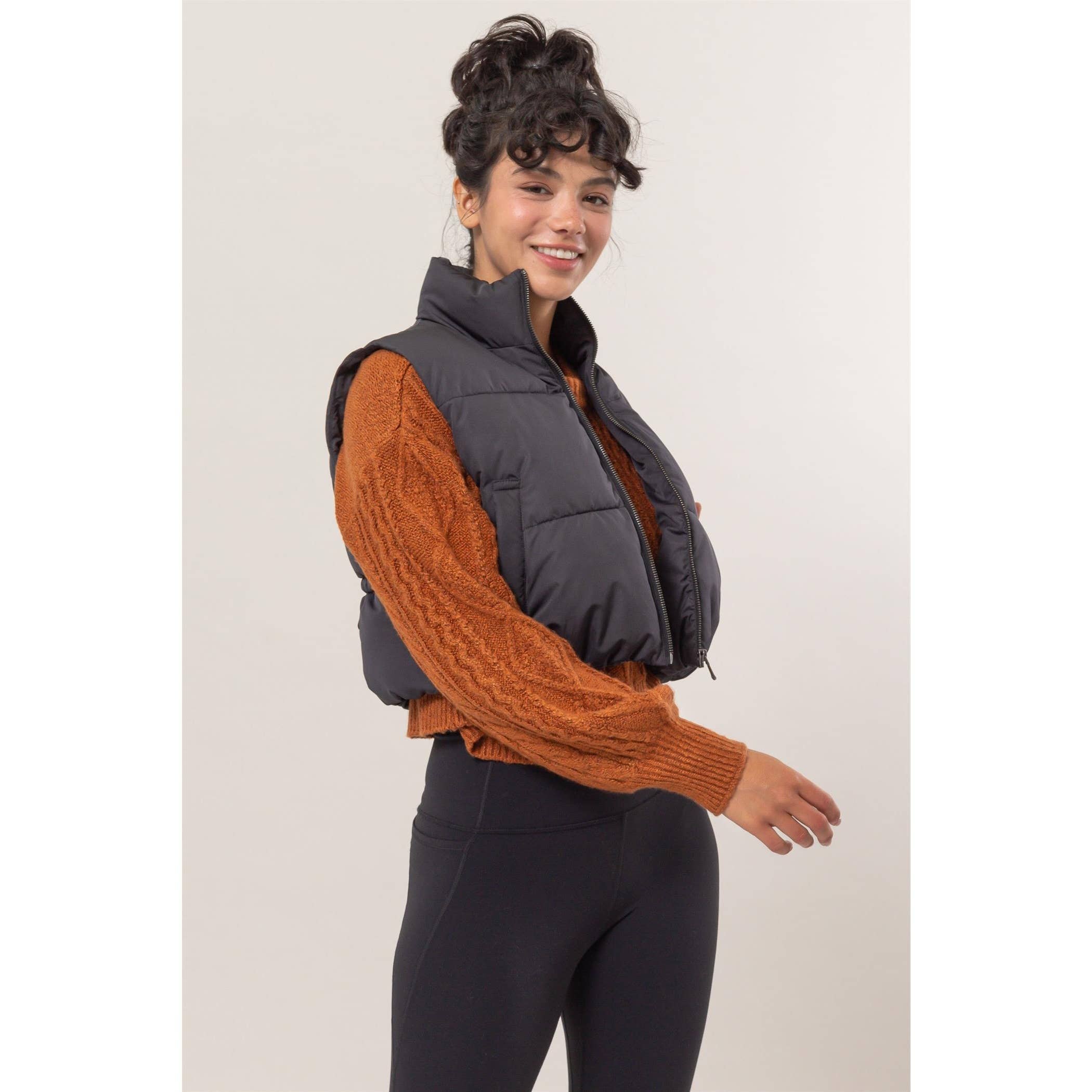 Double Zero - Vente Veste sans manches – femme - Gilet rembourré court à fermeture éclair7