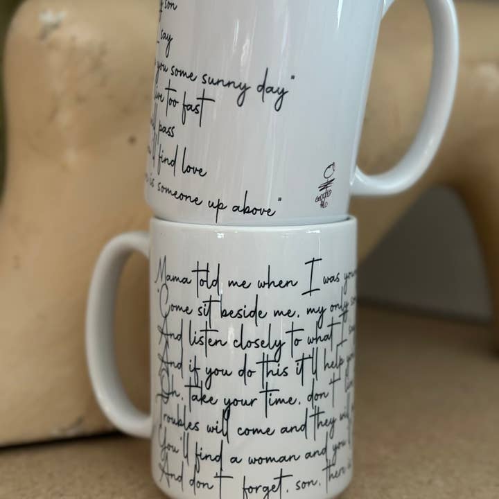 Simple Man Lyric 15oz Ceramic Coffee Mug for wholesale by Crooked Halo