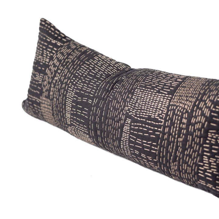 BHD HOME - Wholesale Lumbar pillow - Gudri Patch Black Long Lumbar Cushion 35 x 90cm3