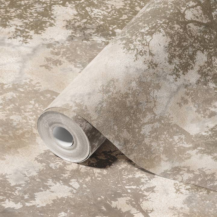 Walloro Luxury Embossed Wallpaper - Vendita all'ingrosso Carta da parati - Carta da parati paesaggistica con alberi vintage, tema natura beige chiaro, carta da parati su misura oversize, non tessuta, senza colla, removibile3