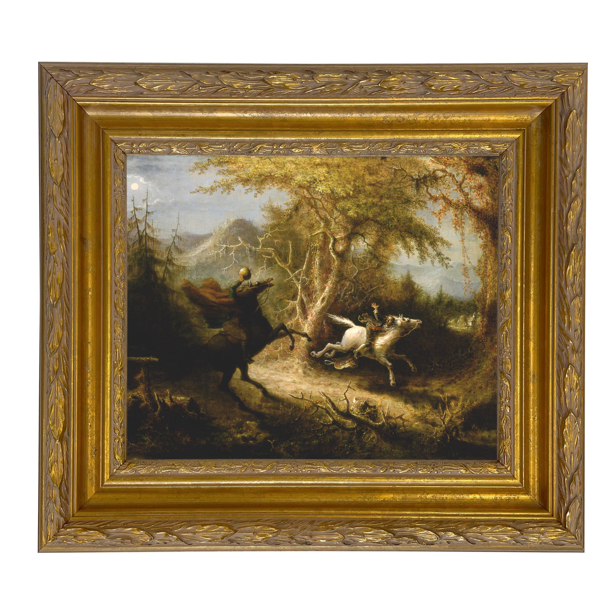 Madison Bay Co. - Historical Home Decor Reproductions - Wholesale Schilderen/Tekenen - Schilderijafdruk van de Ruiter zonder Hoofd die Ichabod Crane Achtervolgt70