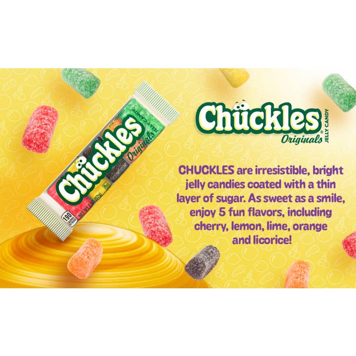 O'Shea's Candies Sweet Shop - Wholesale Hard Candy - Nostalgic 1921 Original 5 Flavor CHUCKLES - 24ct Display Box6