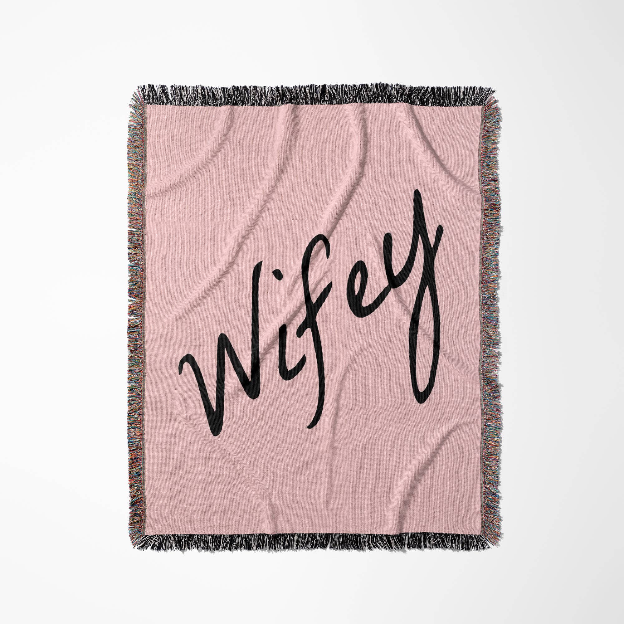 3dRose - Wholesale Throw Blanket - 3dRose, Wifey, light pink background, Blanket0