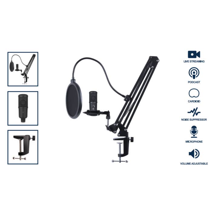 JupiterGear Home - Wholesale Small/handheld appliance - Emerson USB Gaming and Streaming Condenser Microphone3