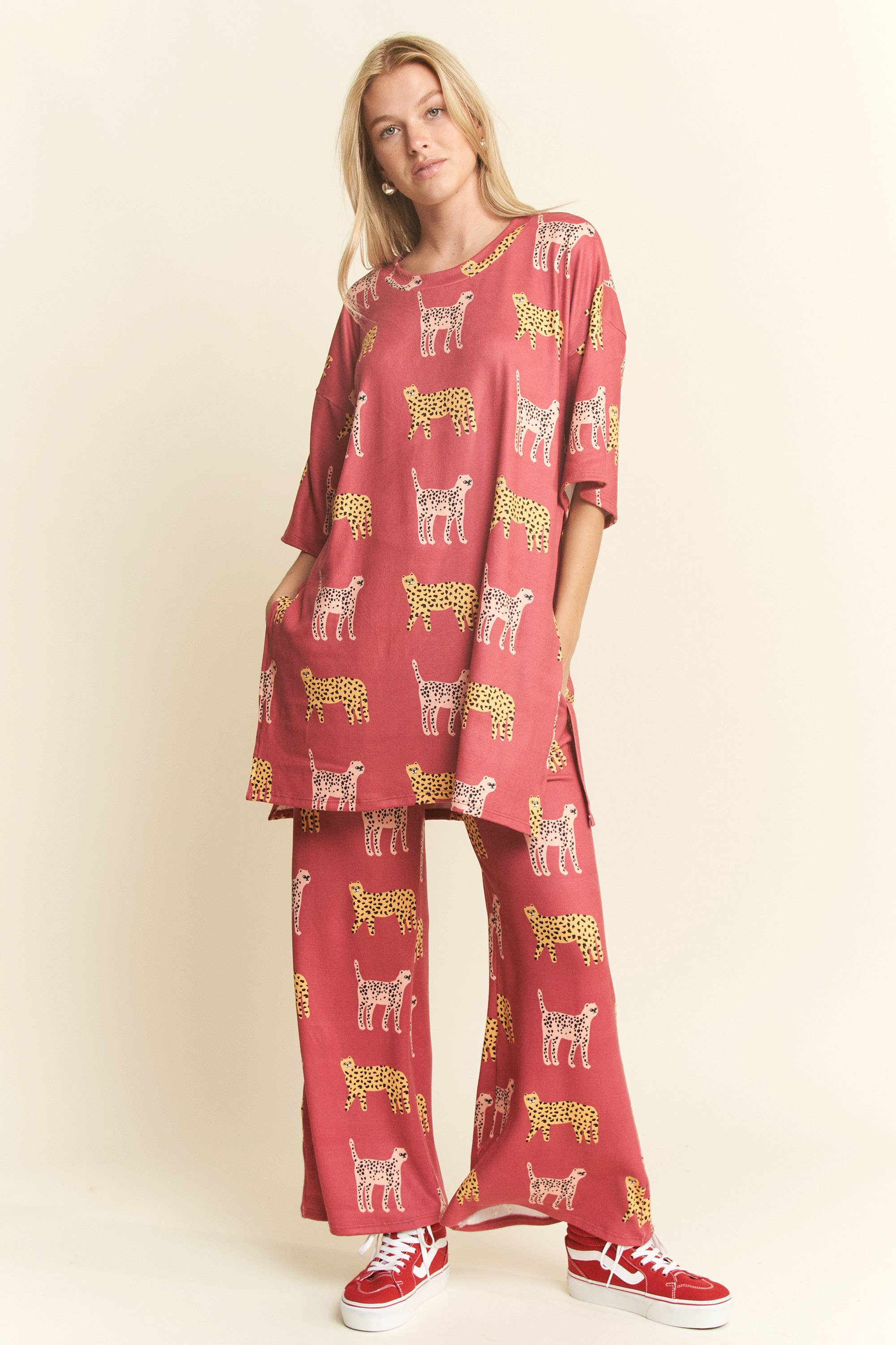 JADE BY JANE - Wholesale Lounge Set - Women's - CHEETAH PRINT TOP-BOTTOM SET19