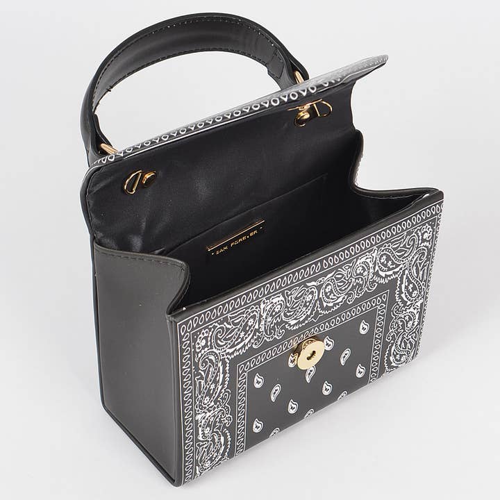 3AM BY H&D ACCESSORIES - Wholesale Crossbody Bag - Women's - Bandana Print Handle Cross Body Bag
