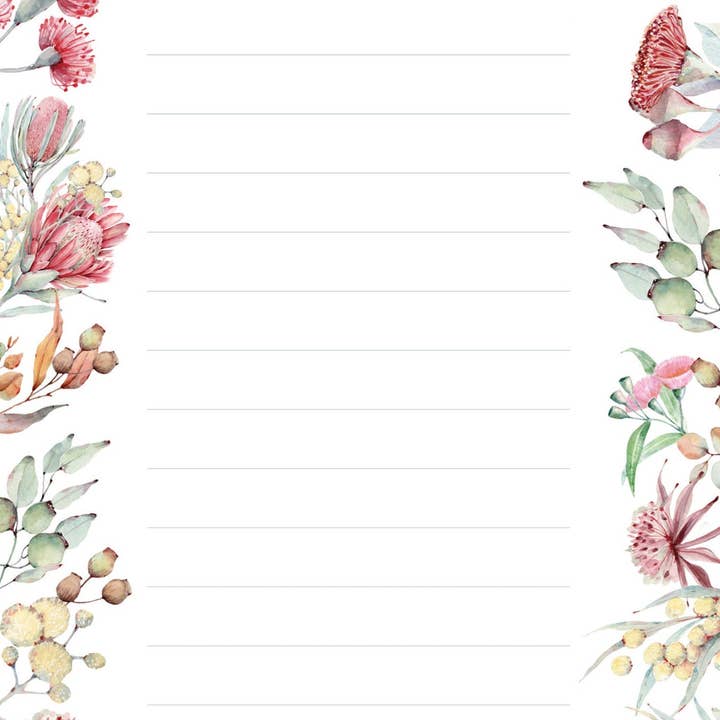 Magnetic Notepad - Gumnut Botanicals (9.9cm x 21cm) for wholesale by Anandi Designs