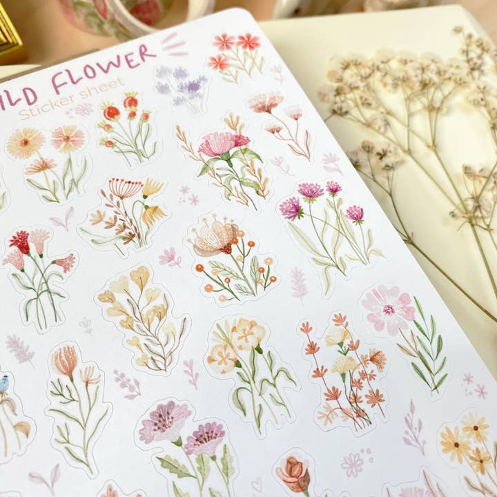 Lettoon - Wholesale Sticker - Sticker Sheet - Wild Flower1
