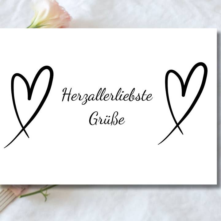 Herzallerliebste Grüße Herzkarte Postkarte Karte Herzen Herz für den Großhandel von FreelingVenture