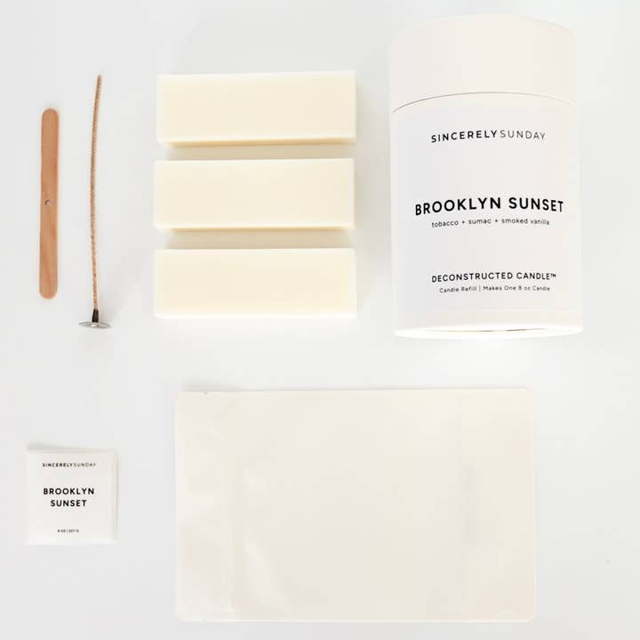 Sincerely Sunday - Wholesale Jar/Filled Candle - Brooklyn Sunset Deconstructed Candle Refill Kit 4