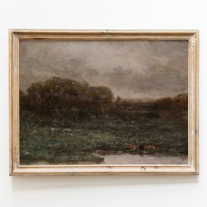 Hyggely - Wholesale Art Print - Vintage Oil Painting | Moody Muted Landscape Art Print L1353