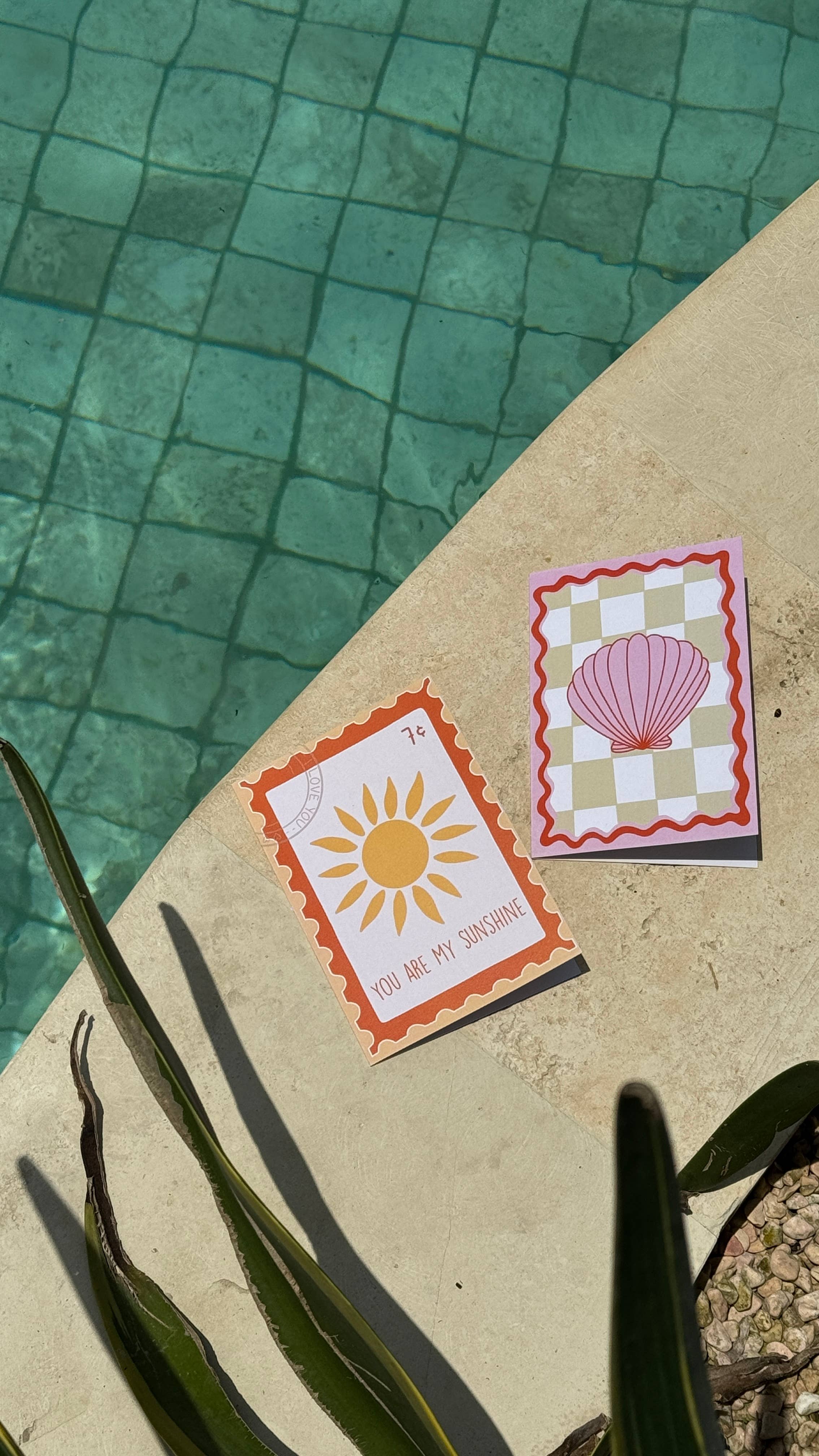 From Rosalie - Wholesale Everyday Greeting Card - Pink Wavy Shell Plain GREETING CARD1