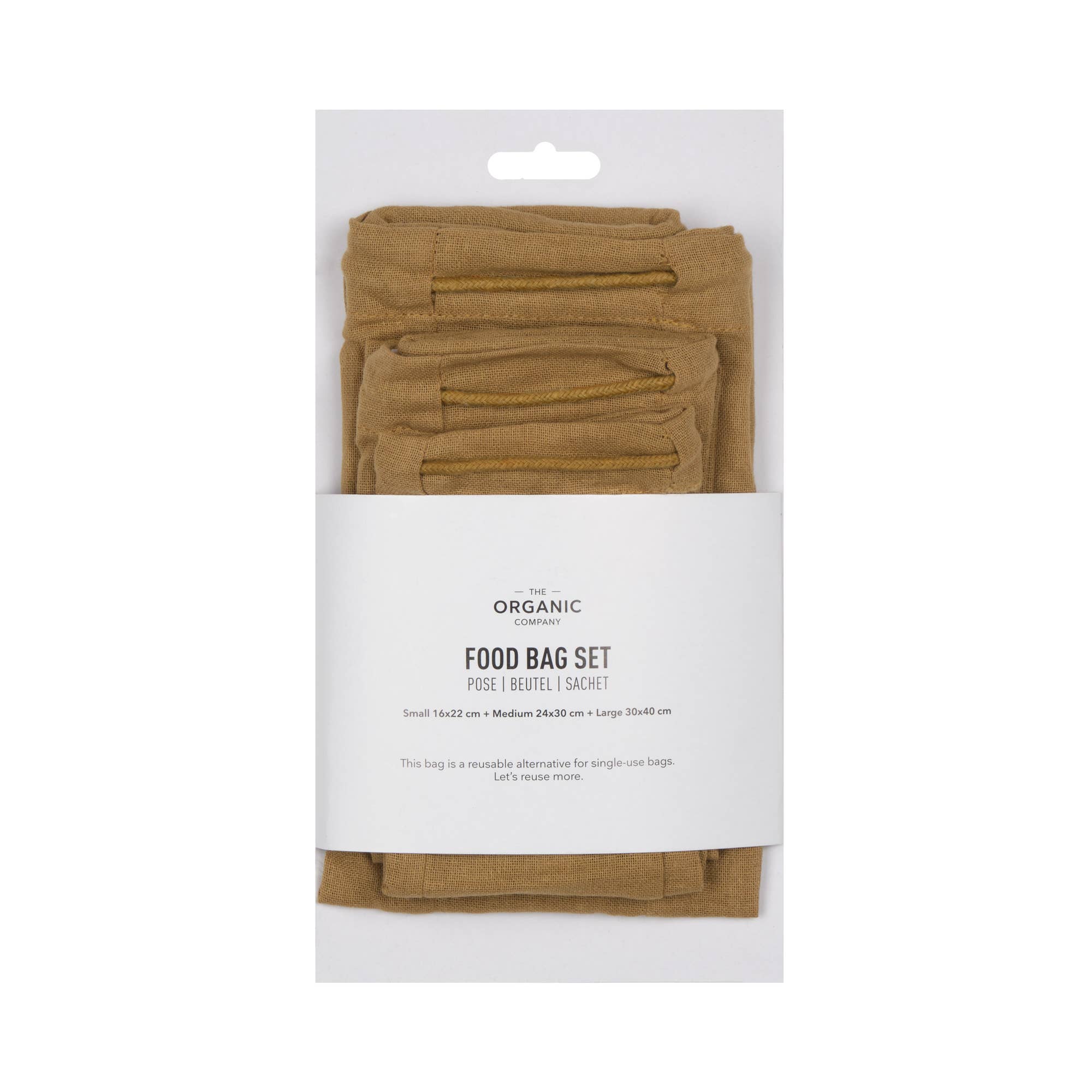The Organic Company - Wholesale Zakje/kleedje voor voedsel - Set voedselzakken - Khaki1