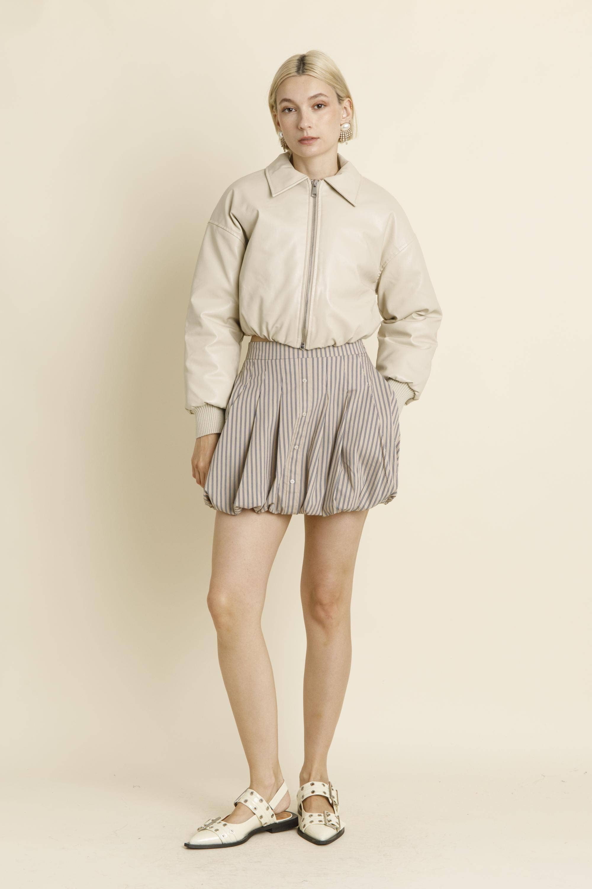 Aureum - Wholesale Bomber Jacket - Women's - AO1939 - PADDED CROPPED BOMBER JACKET7