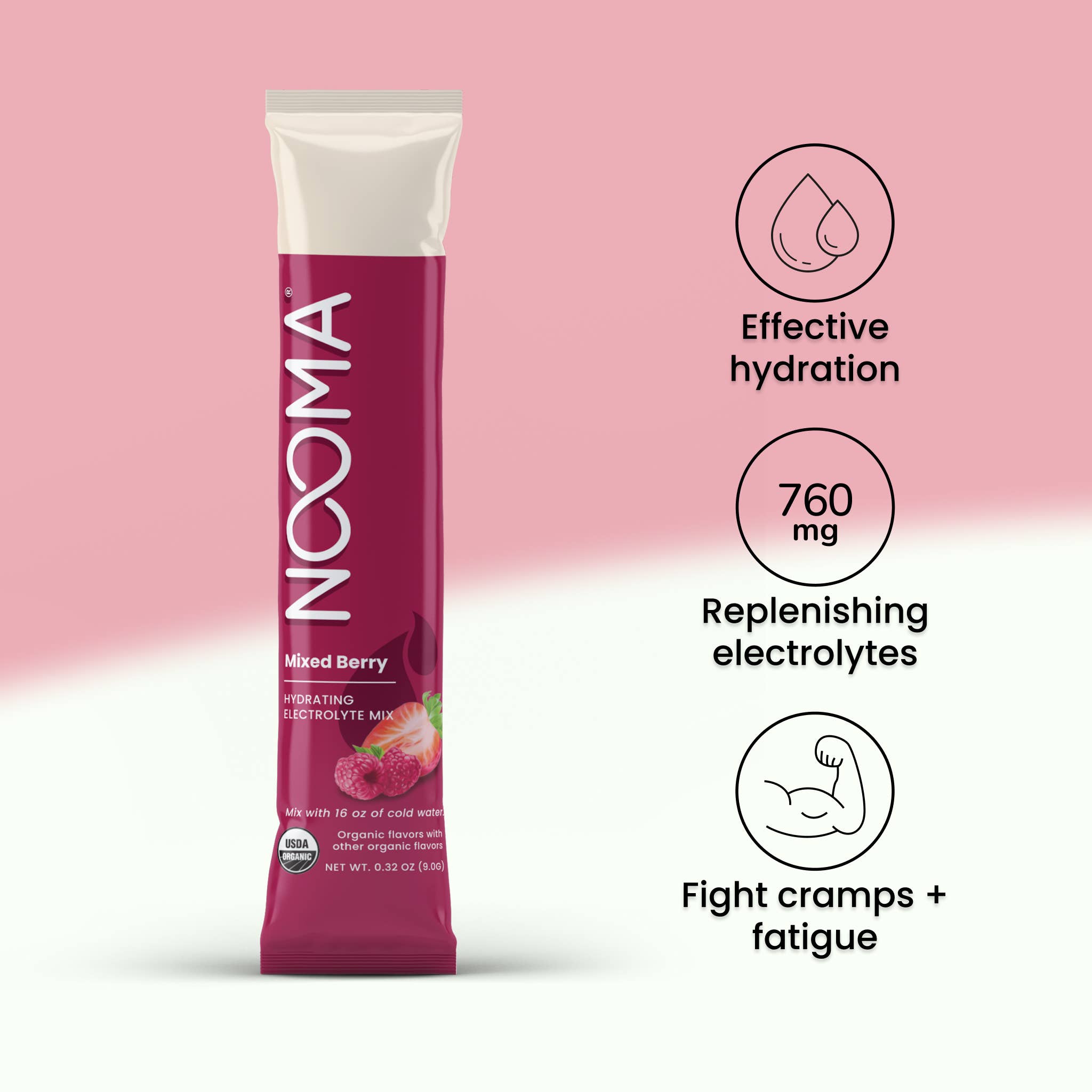 NOOMA - Wholesale Powdered Health Drink - Hydrating Electrolyte Mixes - Mixed Berry (20 Stick Packs)4